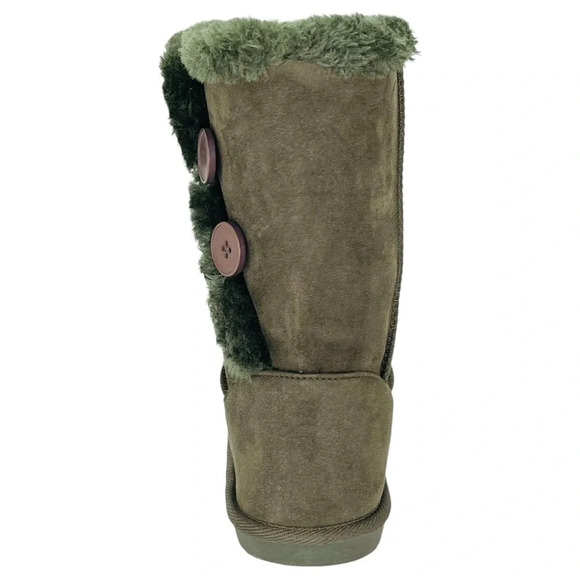 Sugar Marty Army Green Microfiber Suede Over The Ankle Womens Cozy Boots Size 8M - Picture 4 of 12